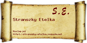 Stranszky Etelka névjegykártya